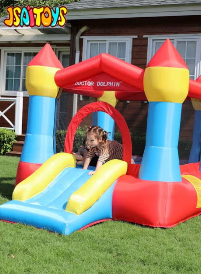 JSAITOYS Inflatable Castle (with Slide/Safety Net) - Outdoor Children's Bouncing Park Size 260x190x170cm - Image 4